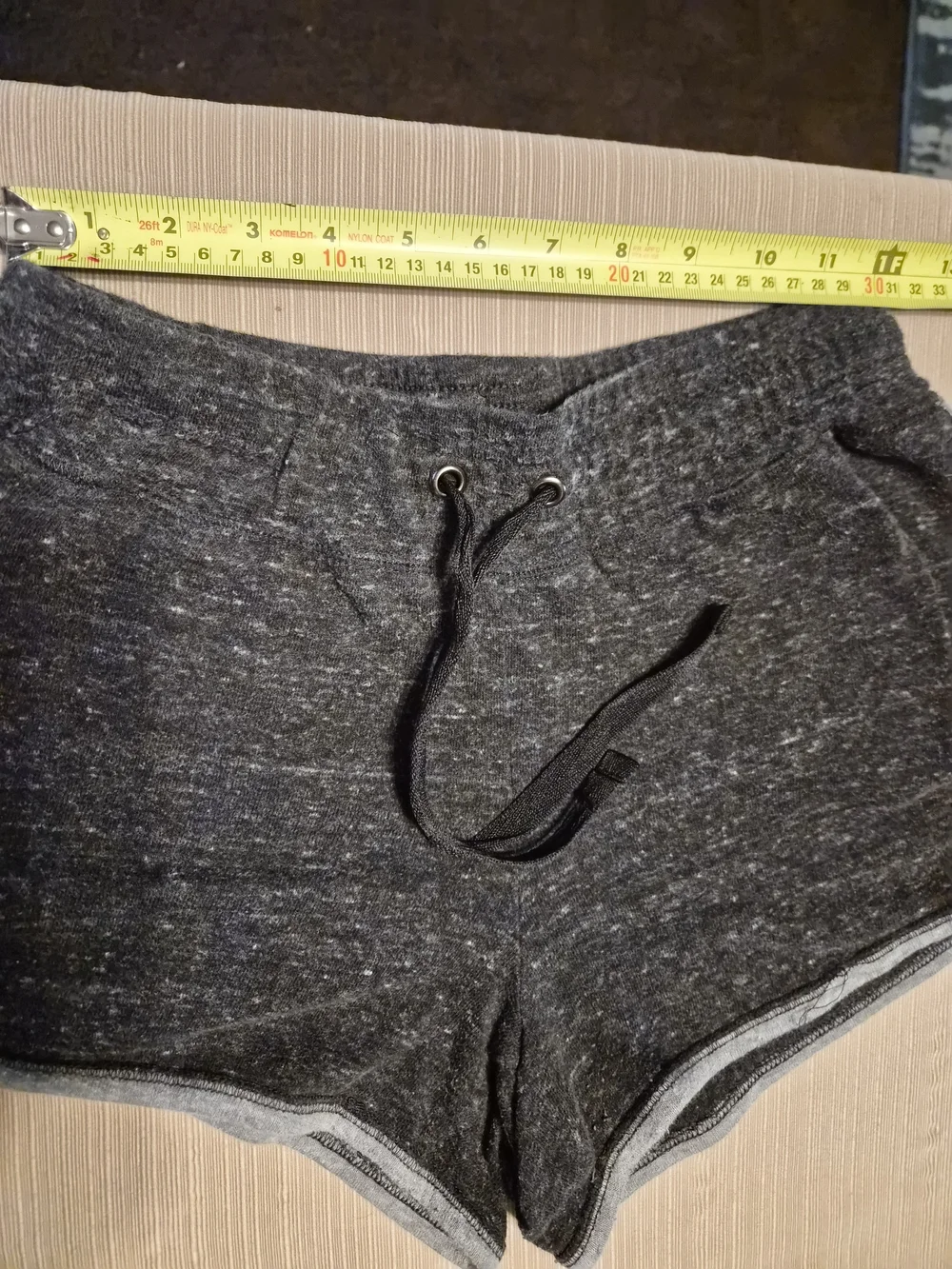 Juniors Heathered Black Drawstring Lounge Shorts - Picture 3 of 9
